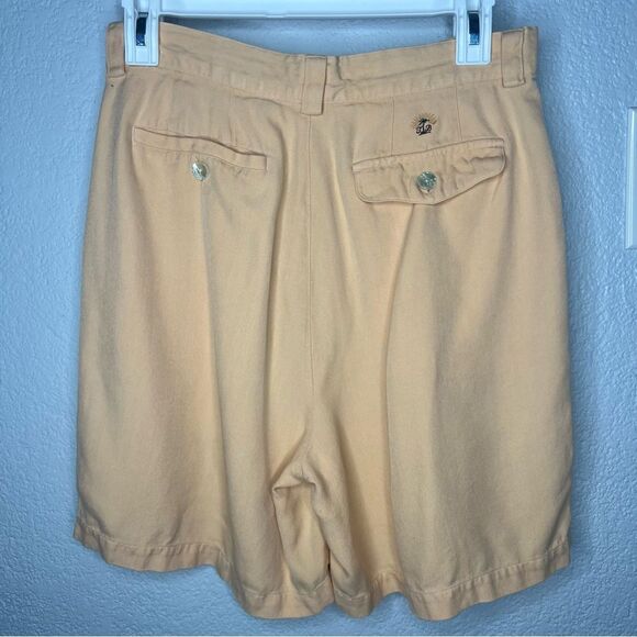 Vintage Tommy Bahama Orange Sherbert Pleated Silk Women’s Shorts Size 10 - Picture 3 of 14